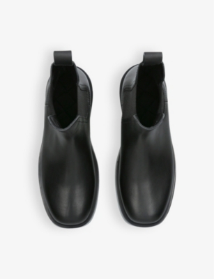 Shop Bottega Veneta Mens  Torino Pull-tab Leather Chelsea Boots In Black