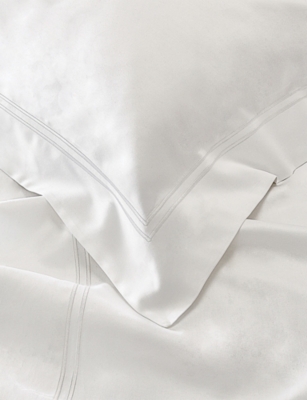 The White Company Symons Double-row Cotton Oxford Pillowcase In White