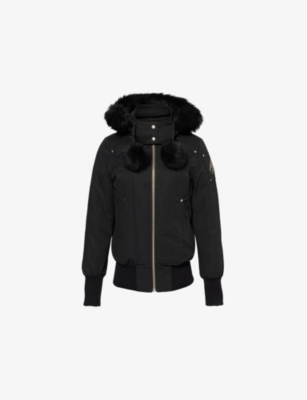 Moose Knuckles Womens  Debbie Bomber Faille-down Jacket In Black