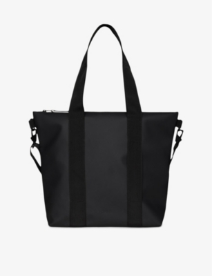 Shop Rains Womens  Brand-tab Mini Coated-shell Tote Bag In Dune