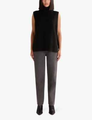 RO&ZO: Black Sleeveless High Neck Jumper