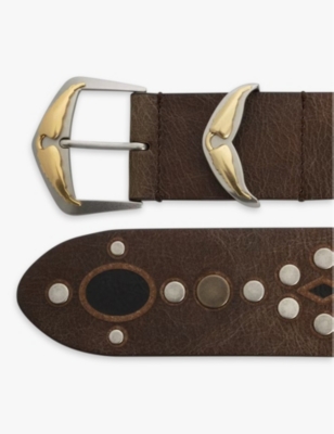 ZADIG&VOLTAIRE: Jane stud-embellished leather belt