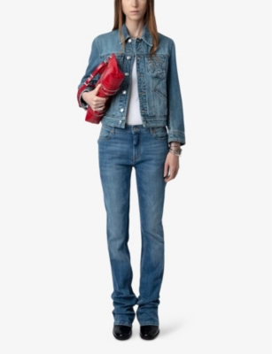 Zadig & Voltaire Kioka Denim Jacket In Light Blue