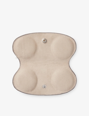The White Company S Brand-embossed Leather Glasses Case Almond In Neutral
