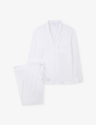 THE WHITE COMPANY: Relaxed-Fit Stitched-Trim Cotton Pyjamas