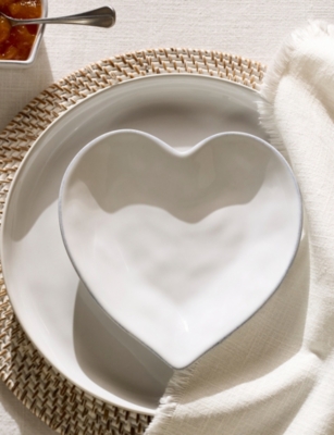 THE WHITE COMPANY: Porto Heart Small Stoneware Plate 19cm