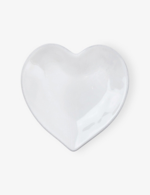 THE WHITE COMPANY: Porto Heart Small Stoneware Plate 19cm