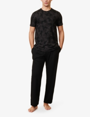 Derek Rose Mens Black London 11 Short-sleeve Graphic-pattern Stretch-jersey T-shirt In Black