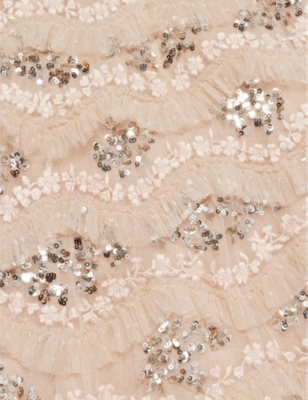 NEEDLE AND THREAD: Daisy Wave embroidered sequin-embellished woven mini dress 4-12 years