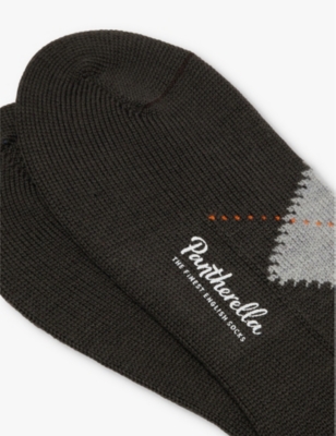 Pantherella Racton Knitted Wool-blend Socks In Dark Brown
