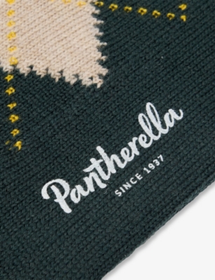 Pantherella Mens Racing Green Racton Knitted Wool-blend Socks In Black