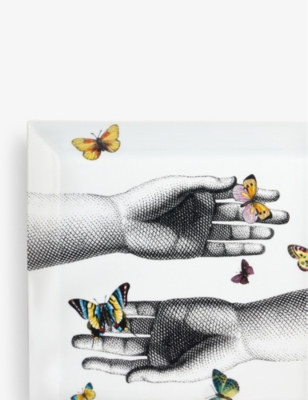 FORNASETTI: Mani e Farfalle porcelain tray 20cm