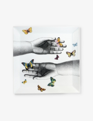FORNASETTI: Mani e Farfalle porcelain tray 20cm