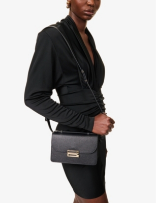 VICTORIA BECKHAM WOMENS BLACK DORIAN MINI LEATHER CROSSBODY BAG 