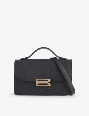 VICTORIA BECKHAM WOMENS BLACK DORIAN MINI LEATHER CROSSBODY BAG 