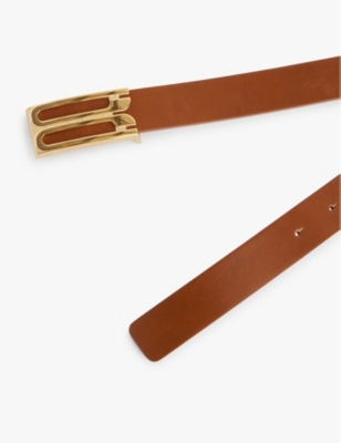 VICTORIA BECKHAM: Jumbo frame gold-toned buckle leather belt