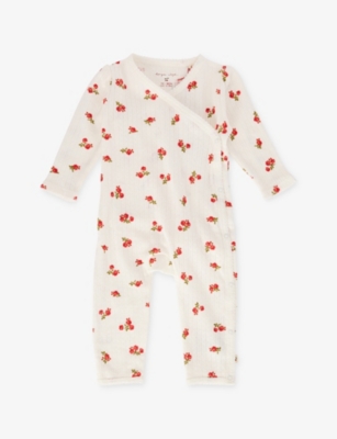 KONGES SLOJD: Heart-Print Pointelle Cotton Romper 0-6 Months