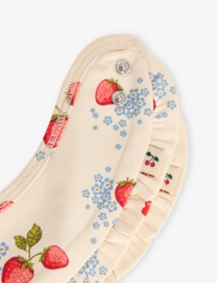 KONGES SLOJD: Strawberry-Print Pack of Two Cotton Bibs
