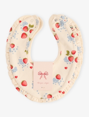 KONGES SLOJD: Strawberry-Print Pack of Two Cotton Bibs