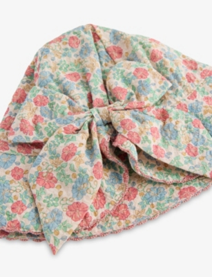 KONGES SLOJD: Elin Bow Flower-Print Cotton Sun Hat