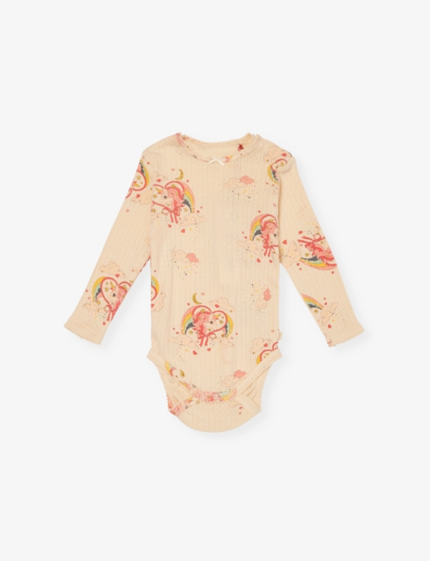 Unicorn-print long-sleeve cotton bodysuit 0-18 months