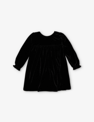 KONGES SLOJD: Gia bow-trim long-sleeve velvet dress
