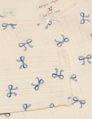 KONGES SLOJD BOW BLEU BOW-PRINT ORGANIC-COTTON NIGHTIE 18 MONTHS - 8 