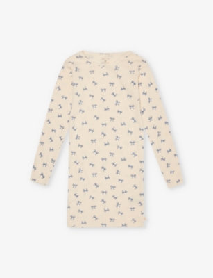 KONGES SLOJD: Bow-print organic-cotton nightie 18 months - 8 years
