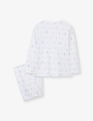 THE LITTLE WHITE COMPANY HEART-PRINT COTTON-JERSEY PYJAMAS 1-6 YEARS WHIT 