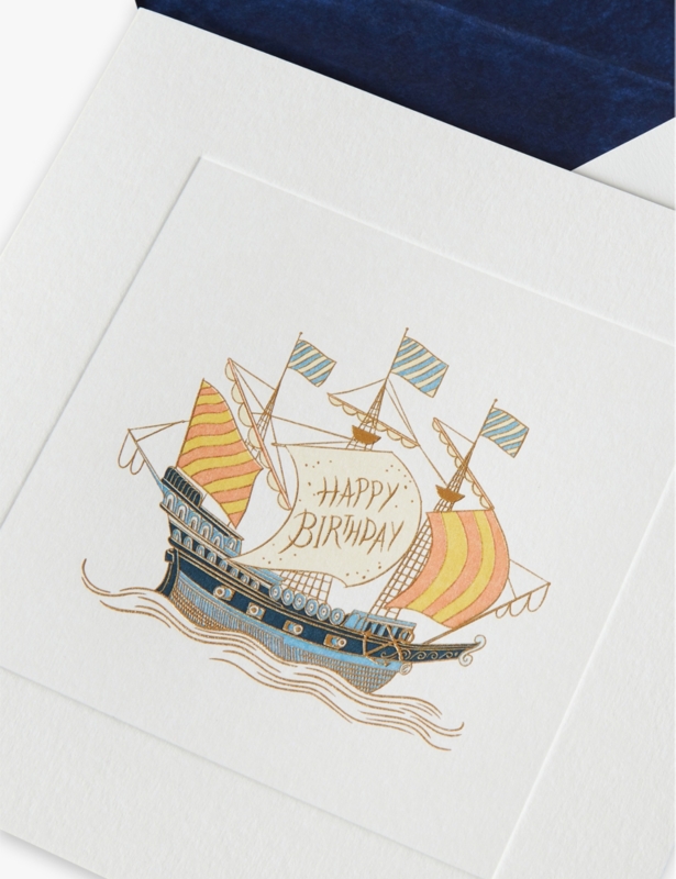 Boat-motif paper greeting card