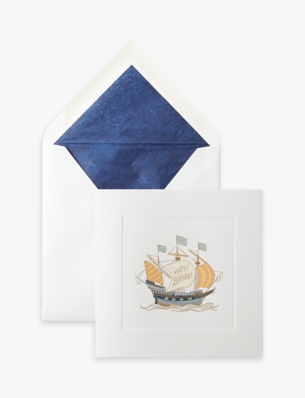 Boat-motif paper greeting card