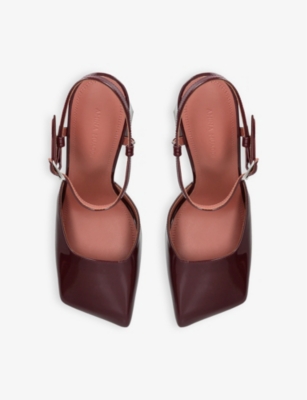 AMINA MUADDI: Charlotte square-toe patent-leather heeled pumps