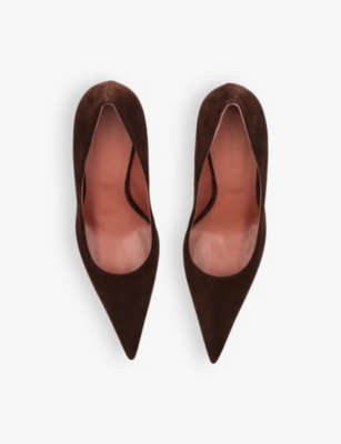 AMINA MUADDI: Barbara pointed-toe suede pumps