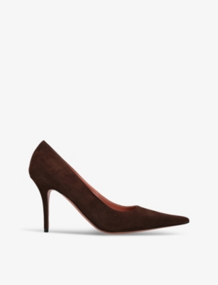 AMINA MUADDI: Barbara pointed-toe suede pumps