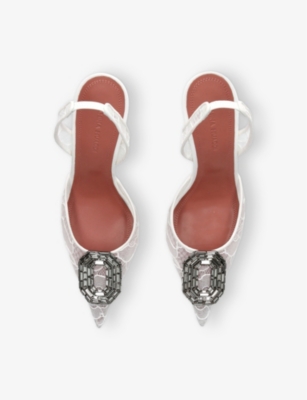 AMINA MUADDI: Camelia 90 slingback lace heeled courts