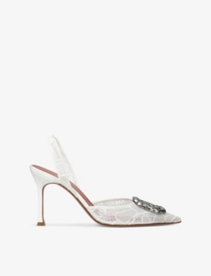 AMINA MUADDI: Camelia 90 slingback lace heeled courts