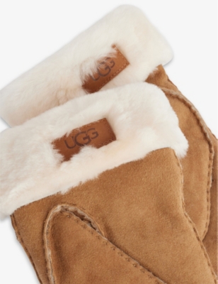 UGG: Atherson embroidered suede mittens
