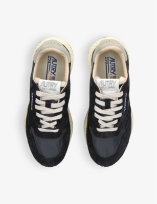 AUTRY: Reelwind brand-embroidered leather and nylon low-top trainers