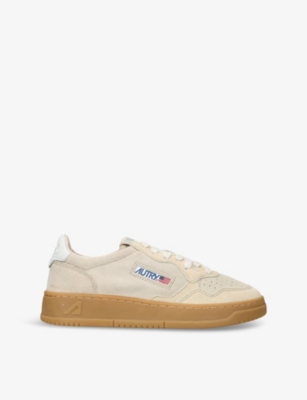 Autry Medalist Low Suede Sneakers In Beige