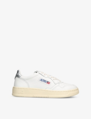 Autry 'medalist' White Low Top Sneakers With Black Contrasting Heel Tab In Leather Woman In White/comb