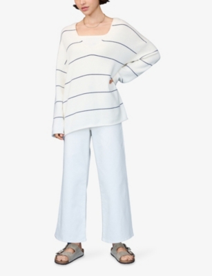 THE WHITE COMPANY: Striped Oversized-Fit Cotton and Wool-Blend Jumper
