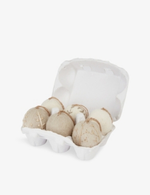 THE WHITE COMPANY: Embroidered Felt Eggs Set Of Six