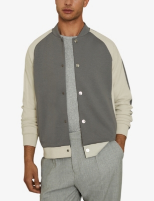 Pelham colour-block jersey varsity jacket