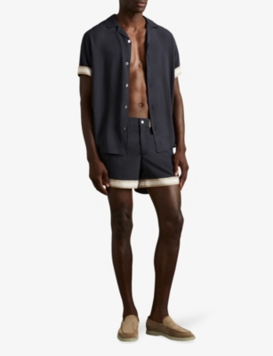 Baller contrast-panel regular-fit woven swim shorts