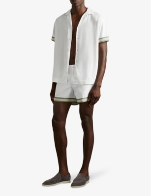 Baller contrast-panel regular-fit woven swim shorts