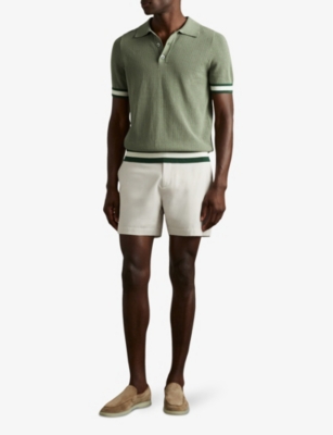 Quinn half-button short-sleeve cotton polo