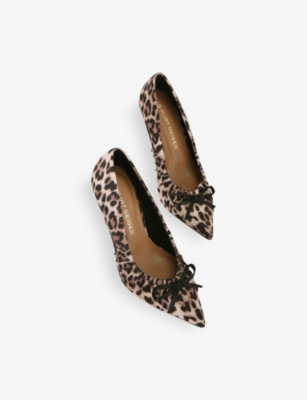 KG KURT GEIGER: Annie leopard-print ruched satin heeled courts