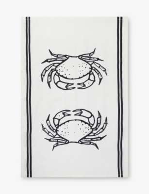 THE WHITE COMPANY: Crab-Print Cotton Tea Towel