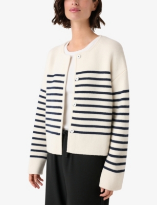 THE WHITE COMPANY: Round-Neck Boxy-Fit Wool-Knit Jacket