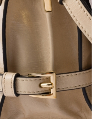 Prada Womens Neutral Logo-badge Leather Shoulder Bag In Neutral